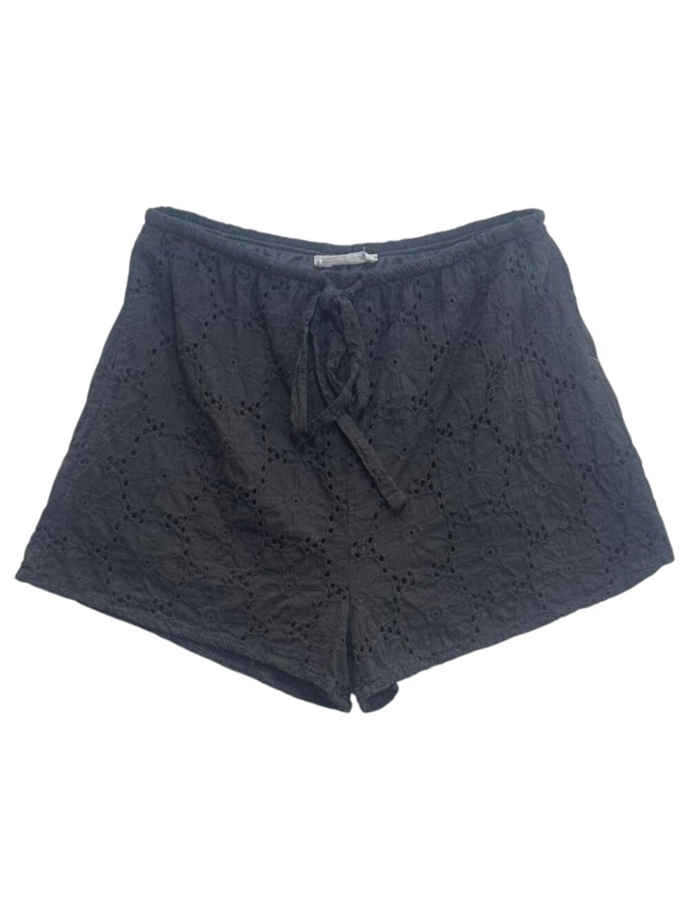 SAGE The Label Black Eyelet Embroidered Drawstring Shorts – XS - Picture 2 of 4
